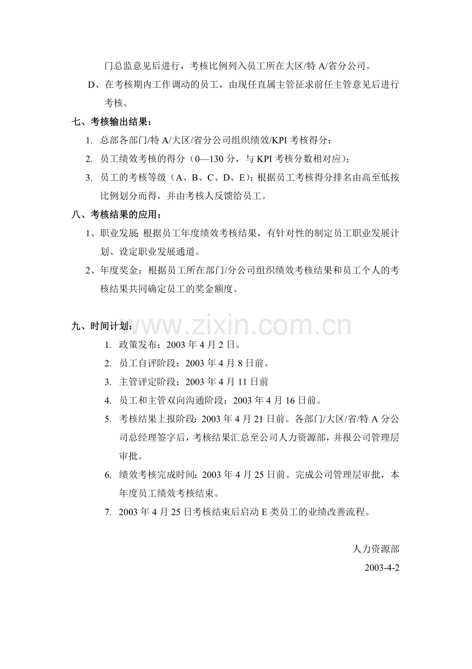 中国网通FY02绩效考核制度(绝对经典)(徐剑).doc_第3页