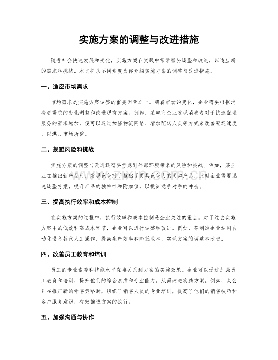 实施方案的调整与改进措施.docx_第1页