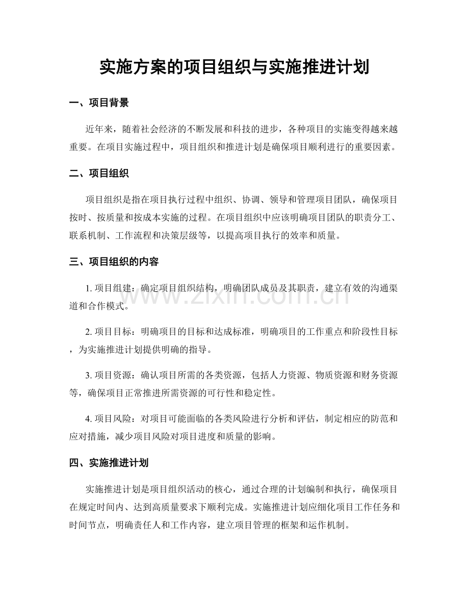 实施方案的项目组织与实施推进计划.docx_第1页