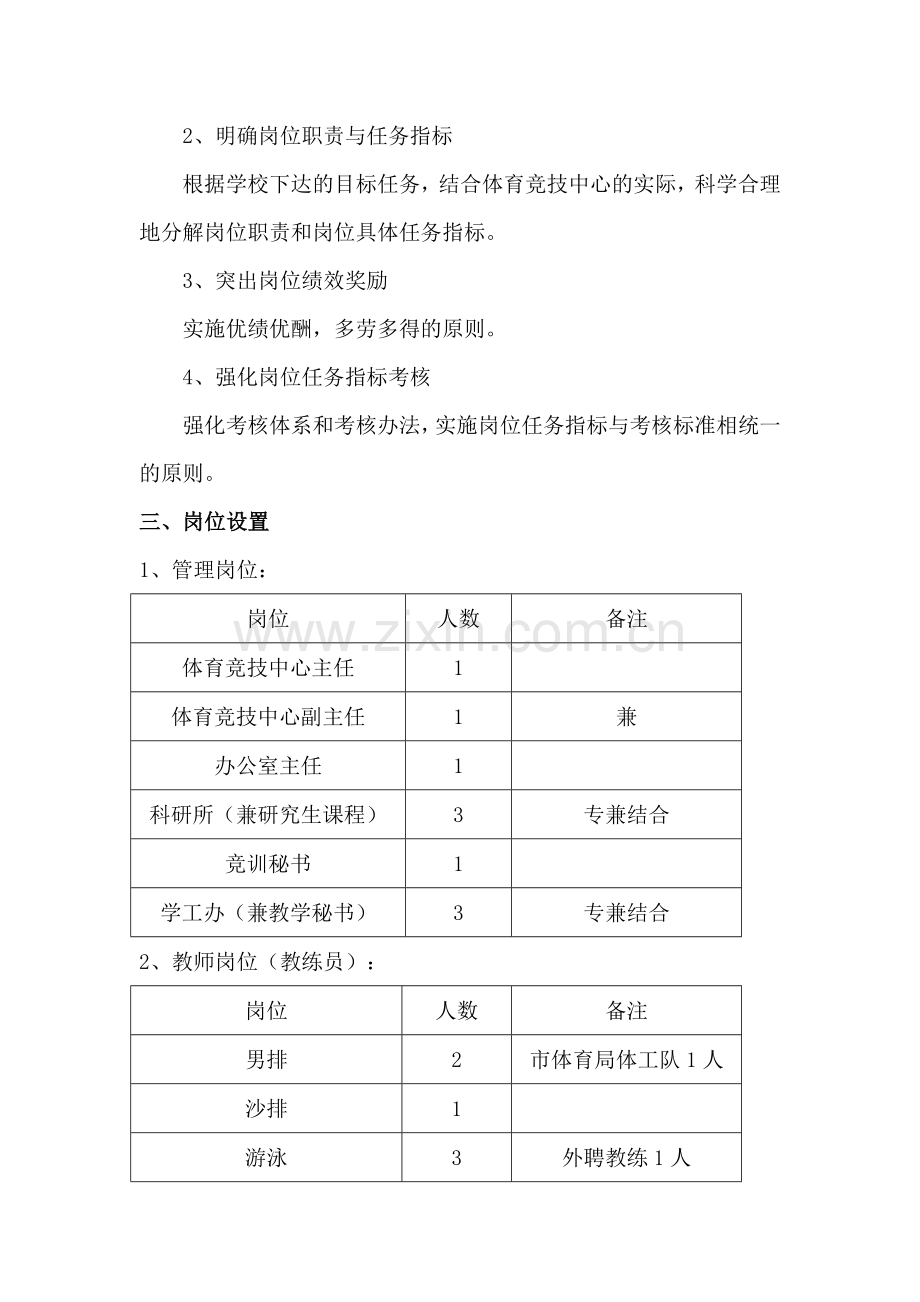 体育竞技中心人事分配制度改革实施方案.doc_第2页