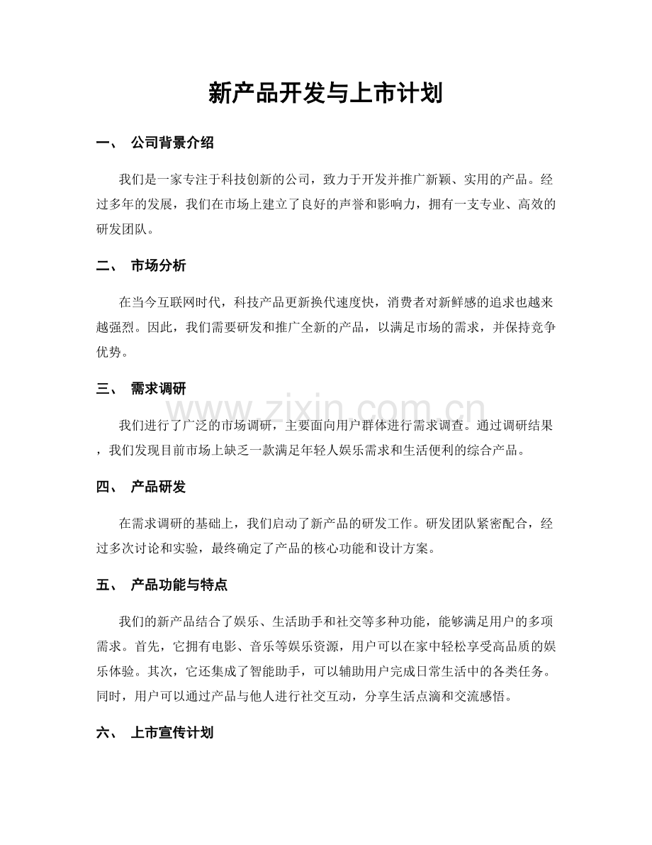 新产品开发与上市计划.docx_第1页