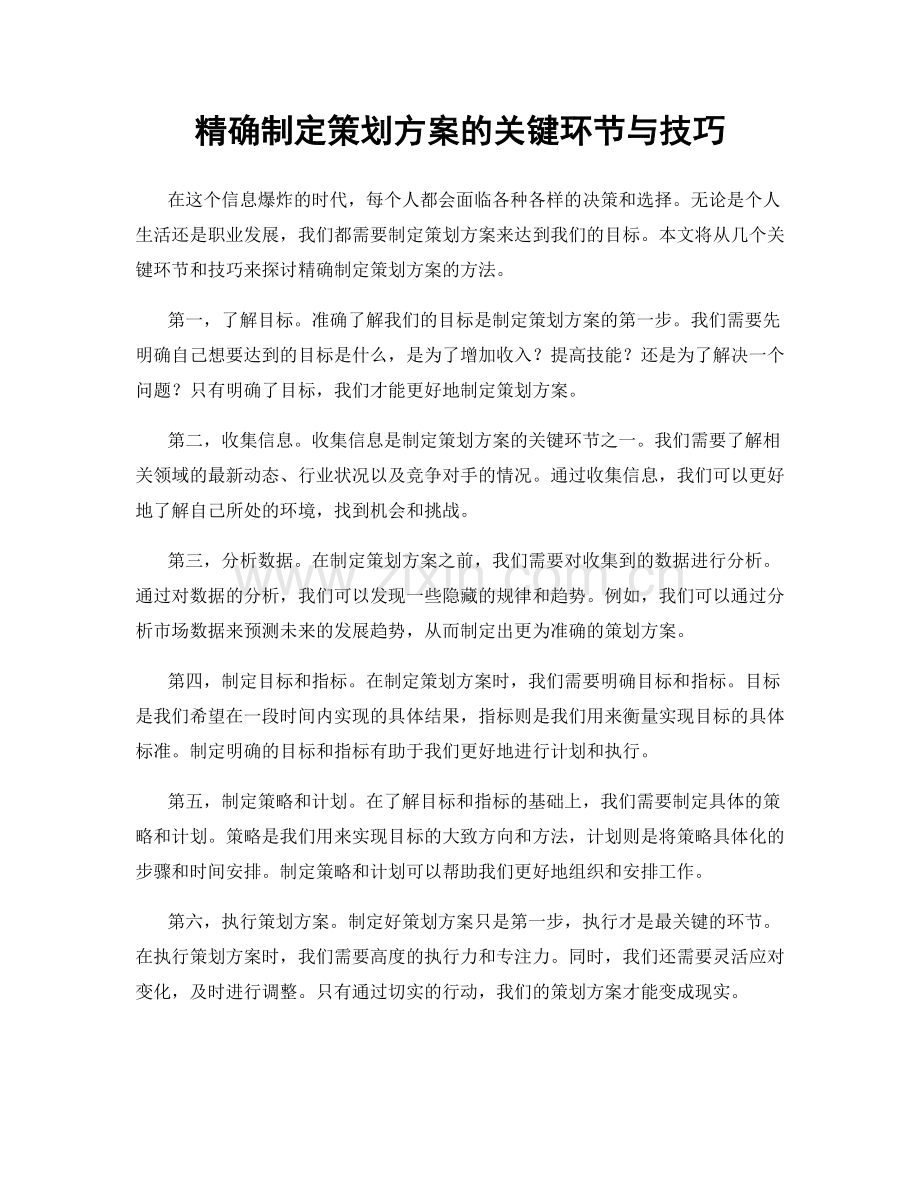 精确制定策划方案的关键环节与技巧.docx_第1页