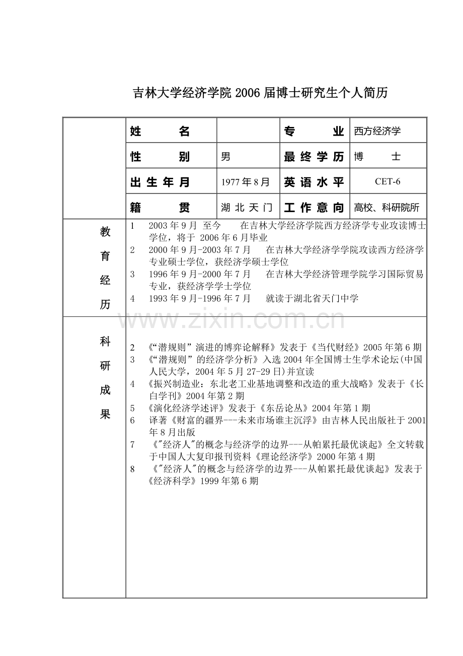 博士研究生个人简历.doc_第1页