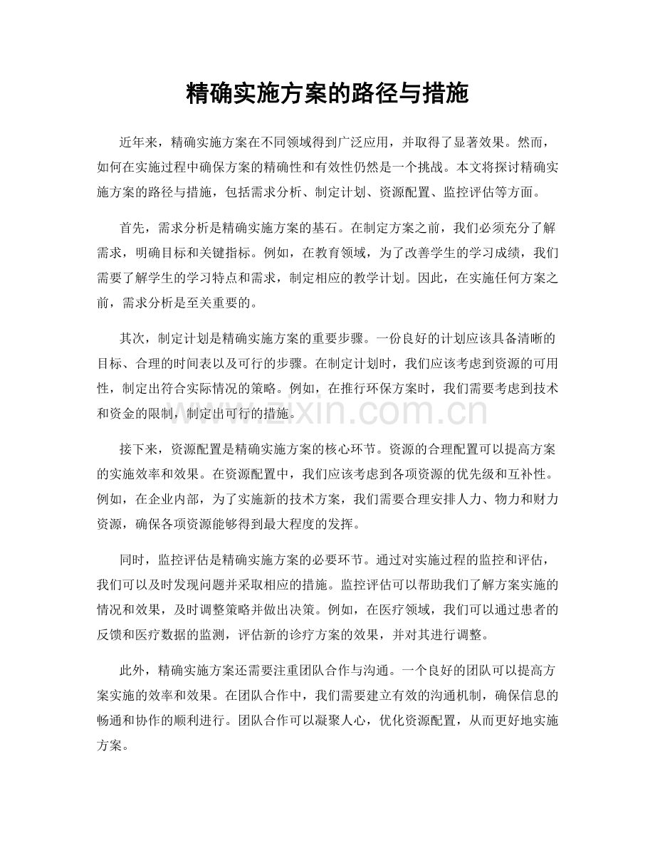 精确实施方案的路径与措施.docx_第1页