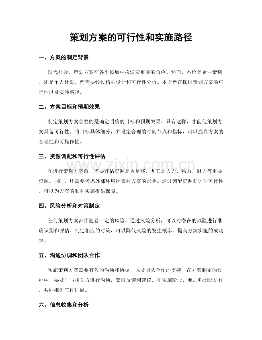 策划方案的可行性和实施路径.docx_第1页