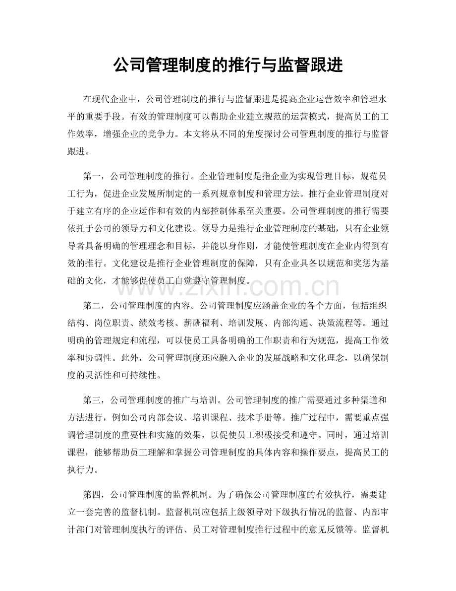 公司管理制度的推行与监督跟进.docx_第1页