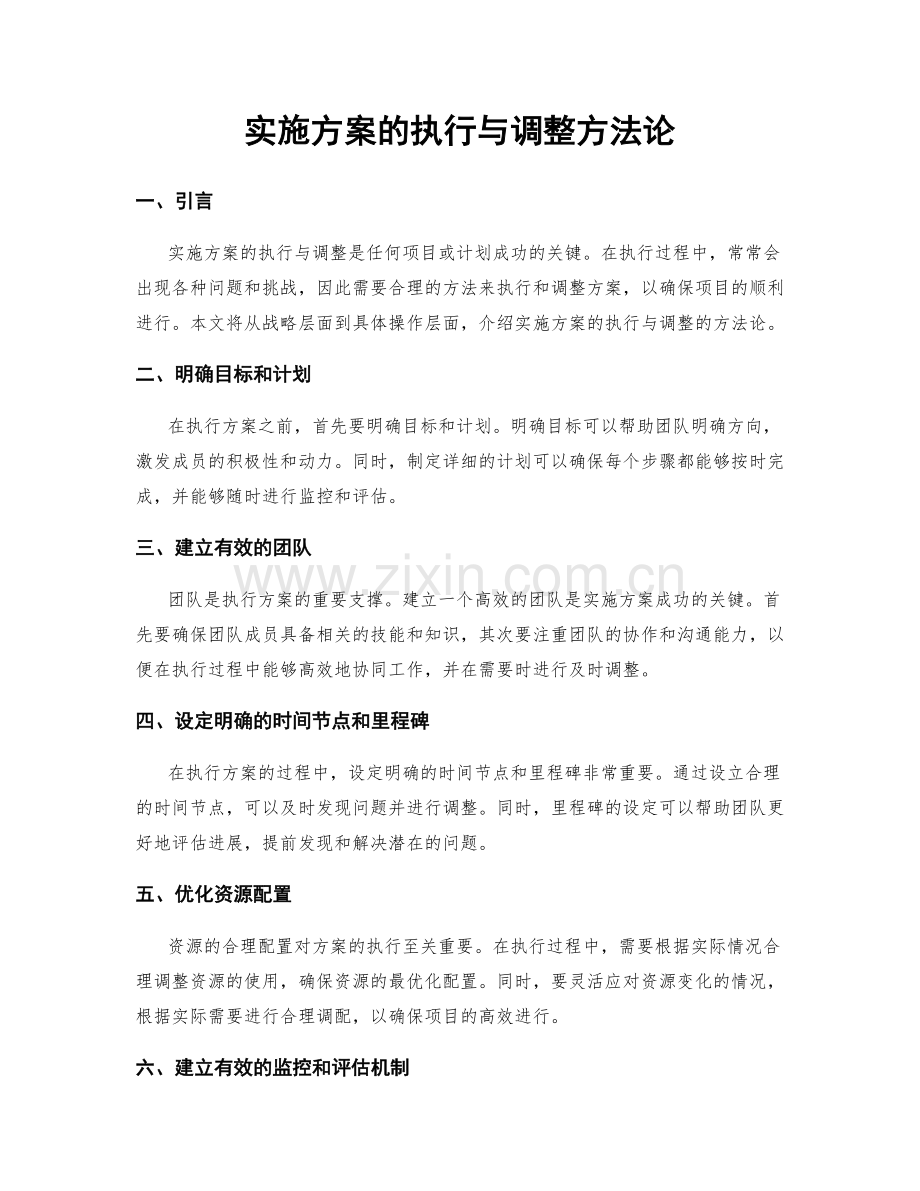 实施方案的执行与调整方法论.docx_第1页