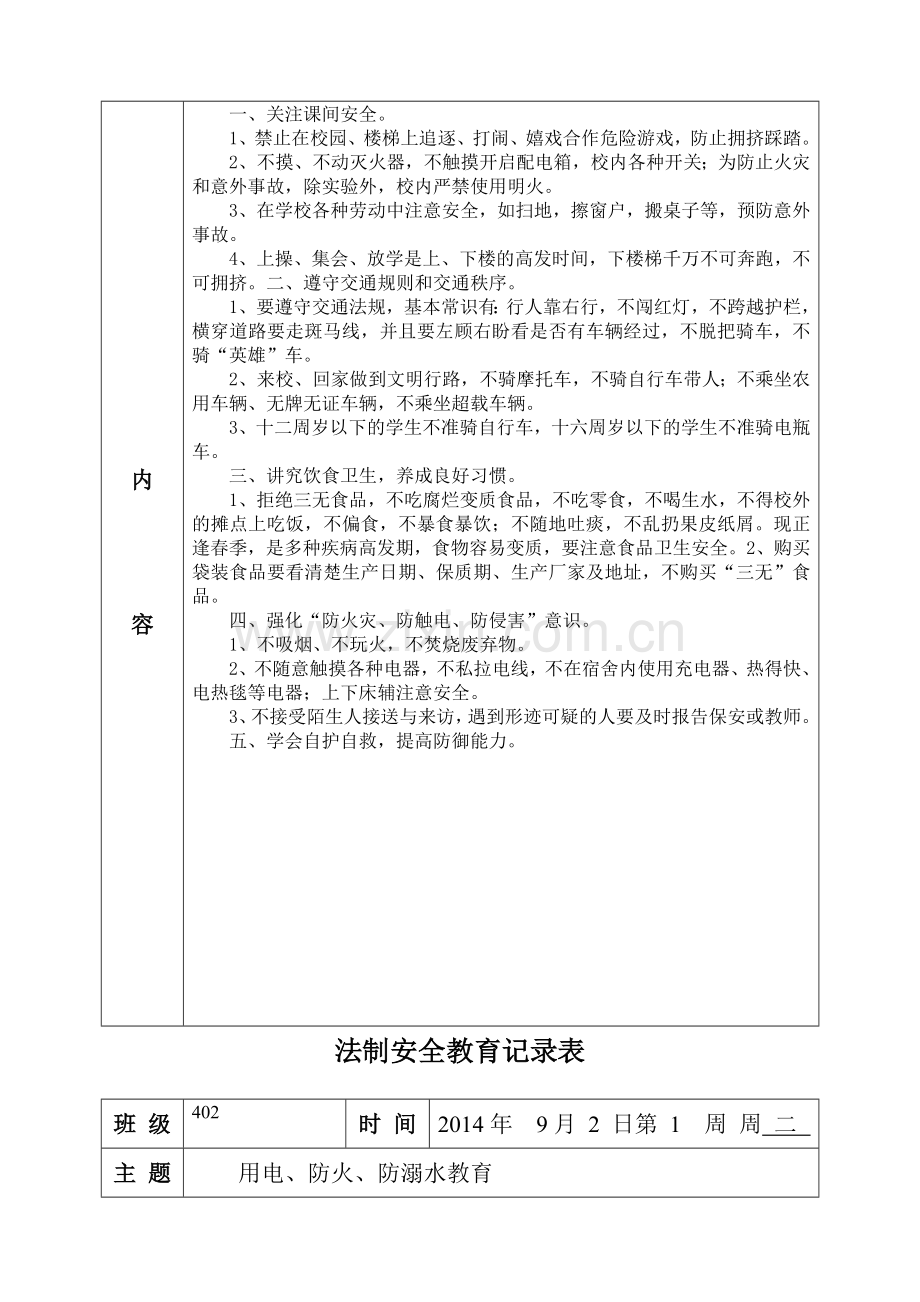 402斑法制安全教育记录表2014.doc_第3页