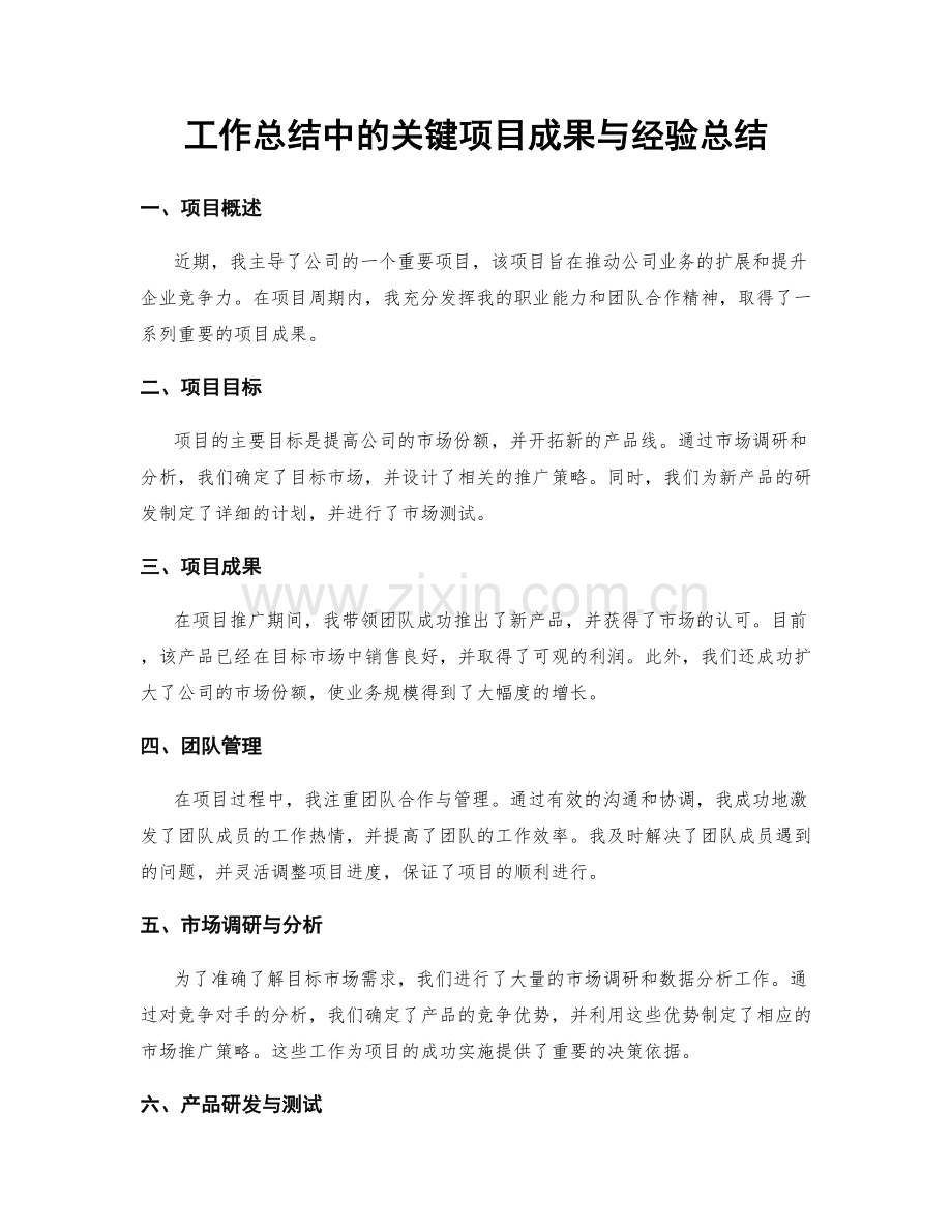 工作总结中的关键项目成果与经验总结.docx_第1页