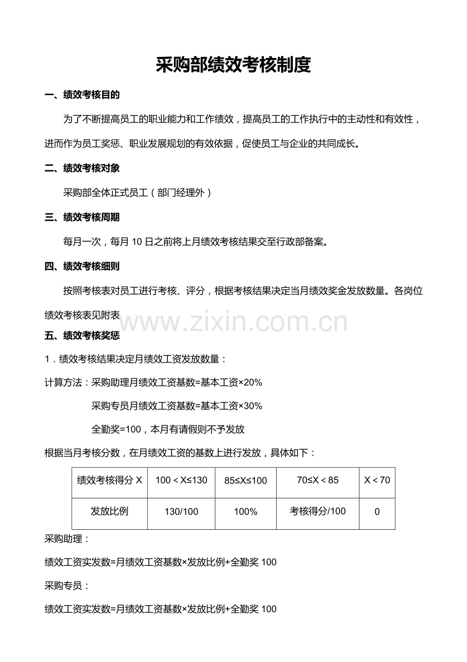 采购部绩效考核制度.doc_第1页