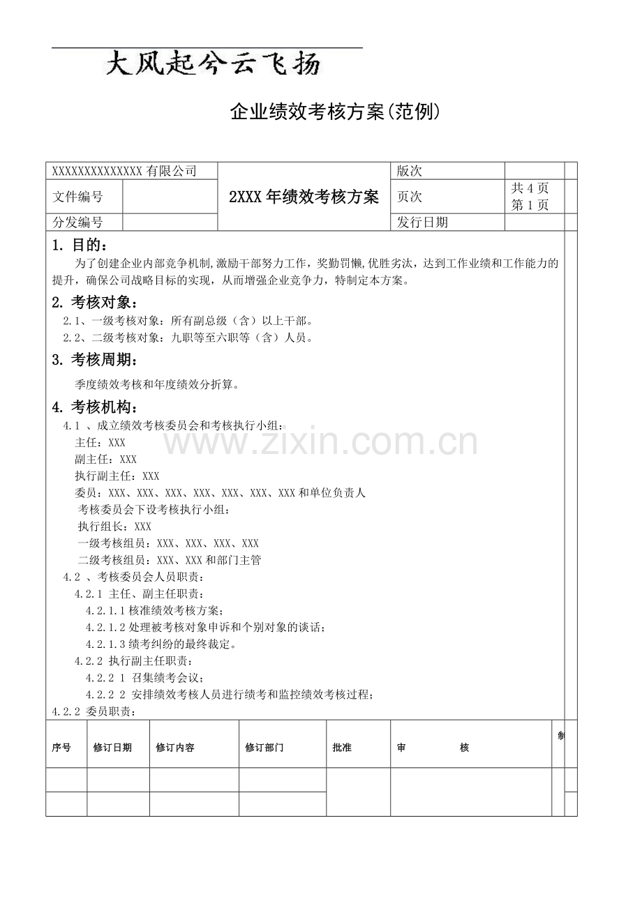 Cpyuyk企业绩效考核方案(范例)(免费).doc_第1页