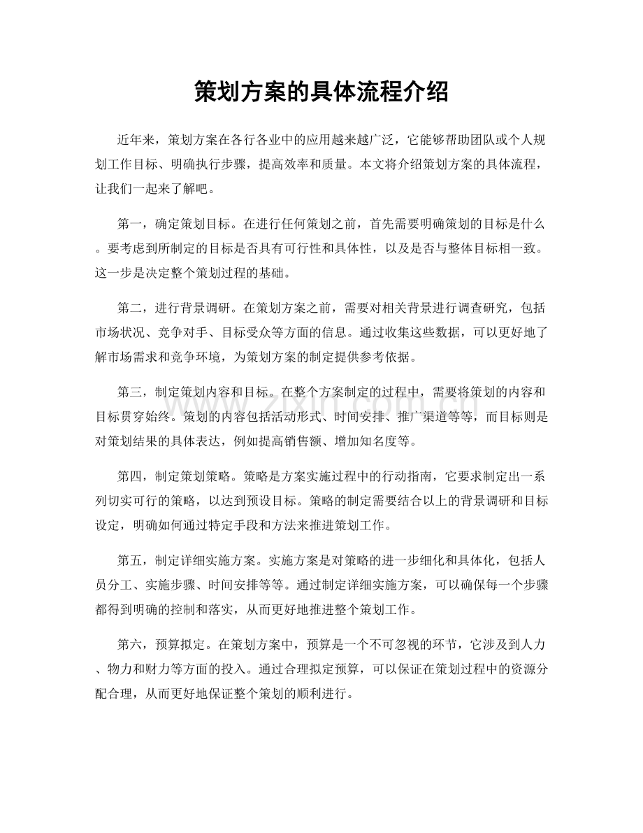 策划方案的具体流程介绍.docx_第1页