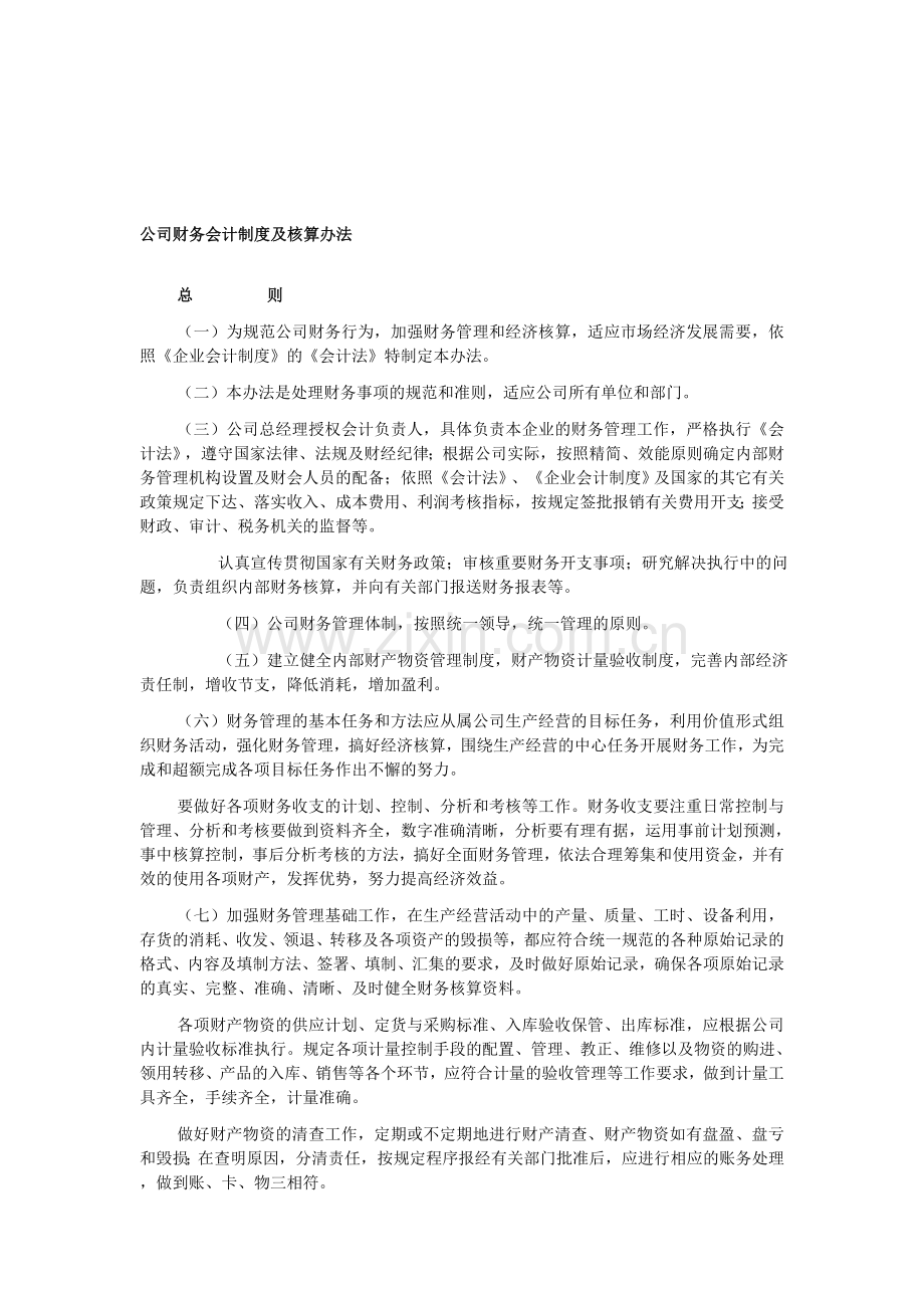 公司财务会计制度及核算办法.doc_第1页