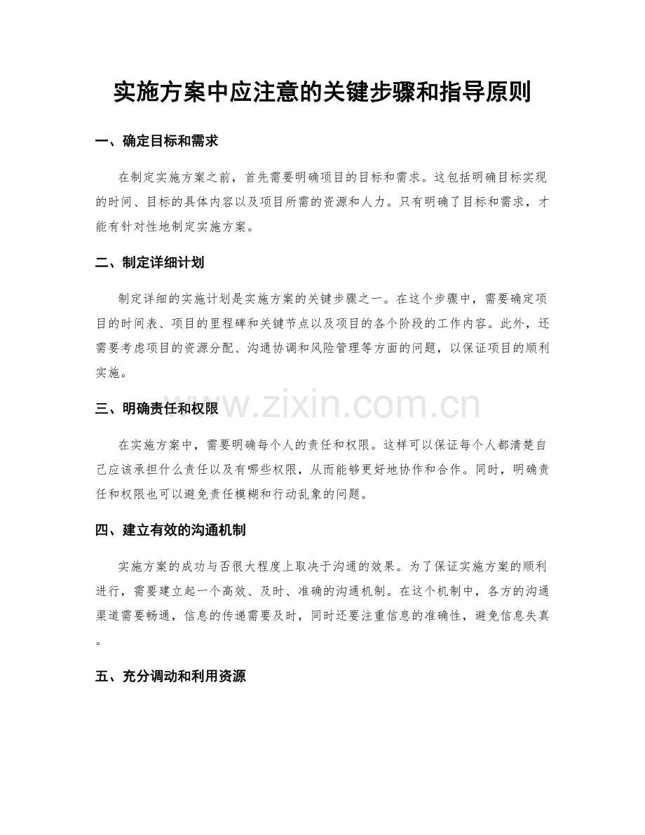 实施方案中应注意的关键步骤和指导原则.docx_第1页