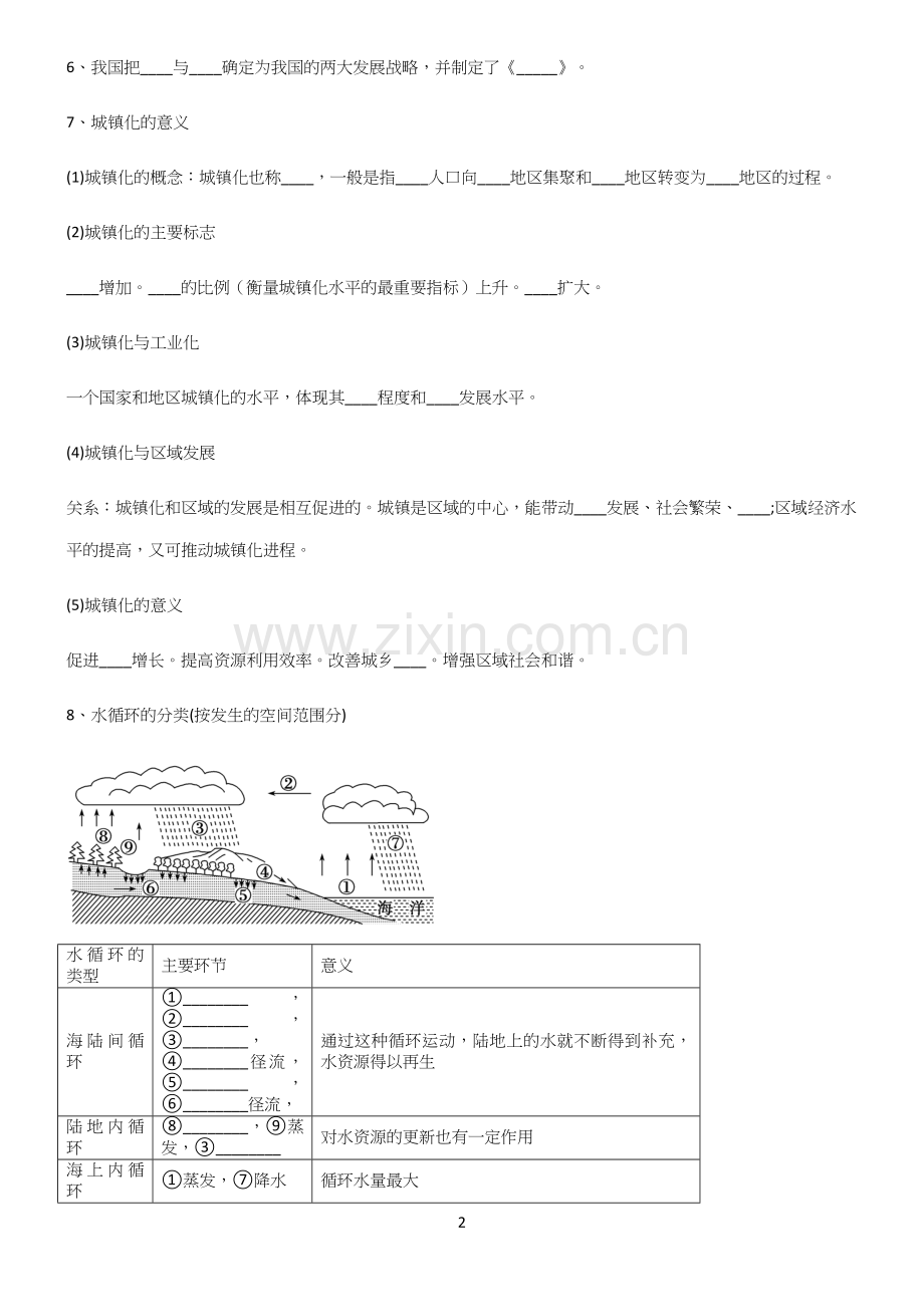 (文末附答案)高中地理填空题专项训练(精选试题附答案).docx_第2页