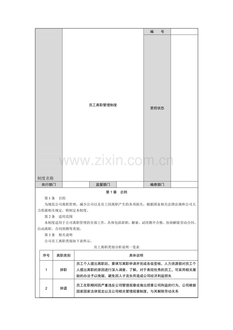 6-员工离职管理制度.doc_第1页