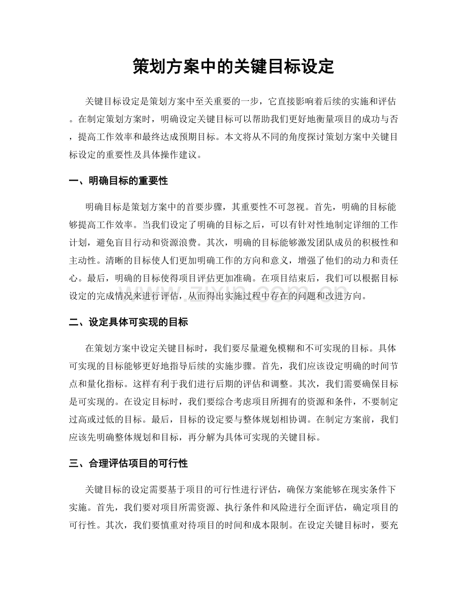 策划方案中的关键目标设定.docx_第1页