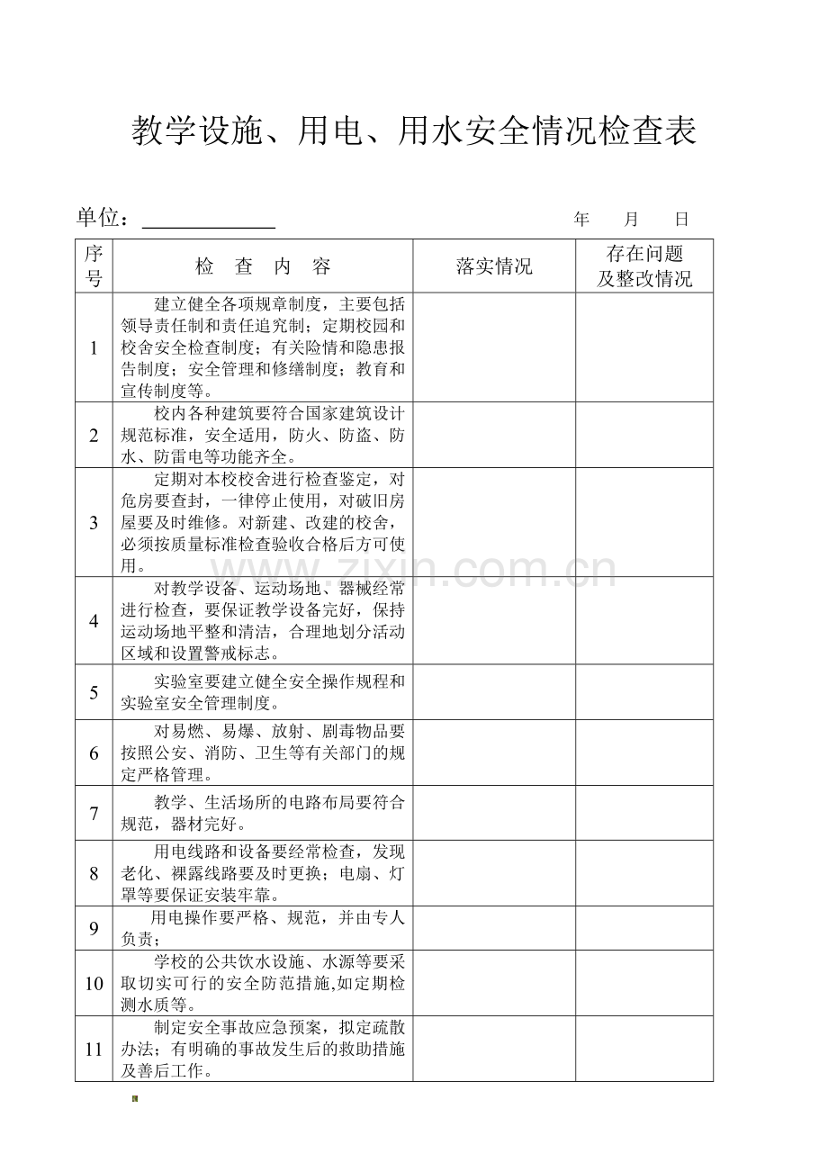 消防-用电安全情况每月检查表..doc_第2页