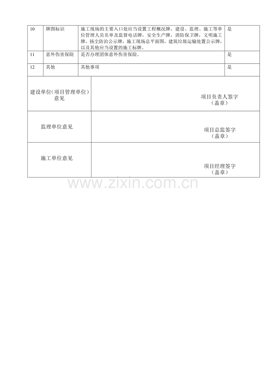 1-1建设工程安全生产文明施工条件自查表.doc_第2页