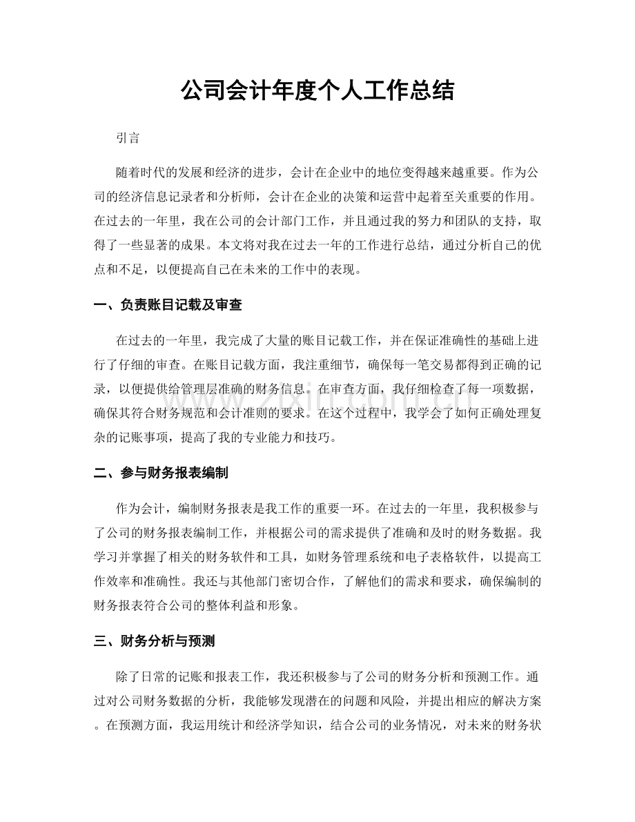 公司会计年度个人工作总结.docx_第1页