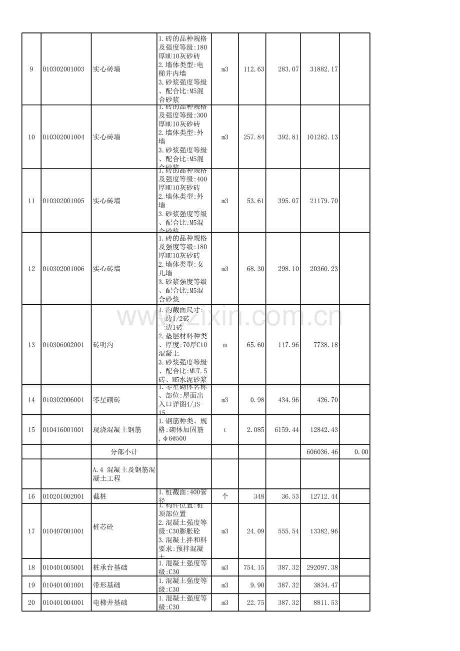 分部分项工程量清单与计价表(土建).xls_第2页