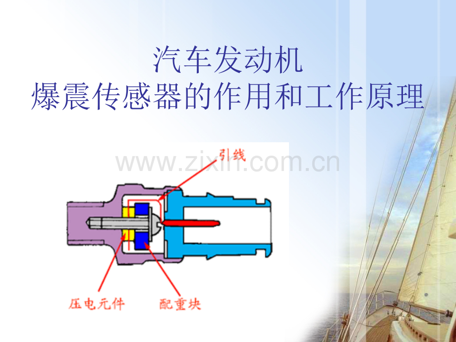 爆震传感器的作用及工作原理..ppt_第1页