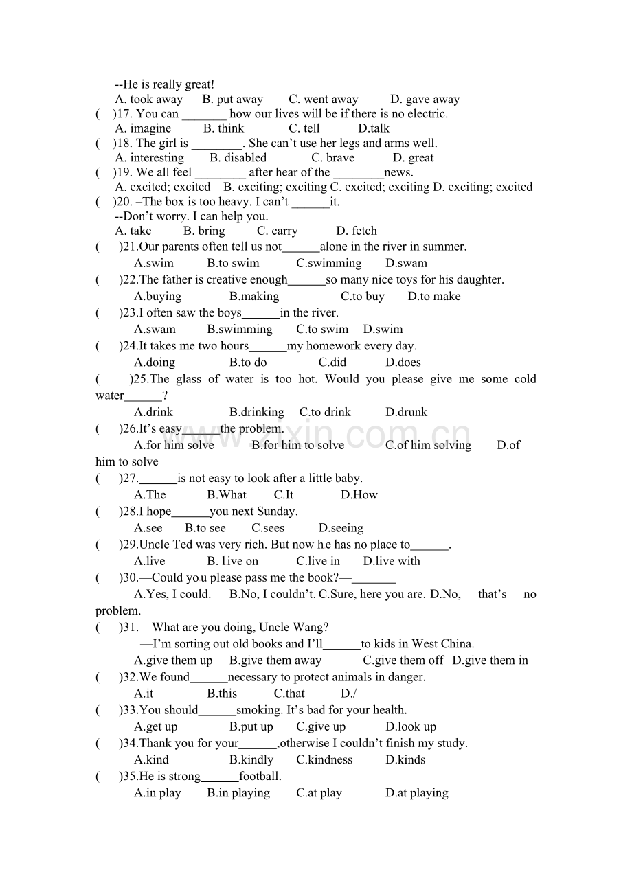 八年级英语下册Unit2基础题测试.doc_第2页