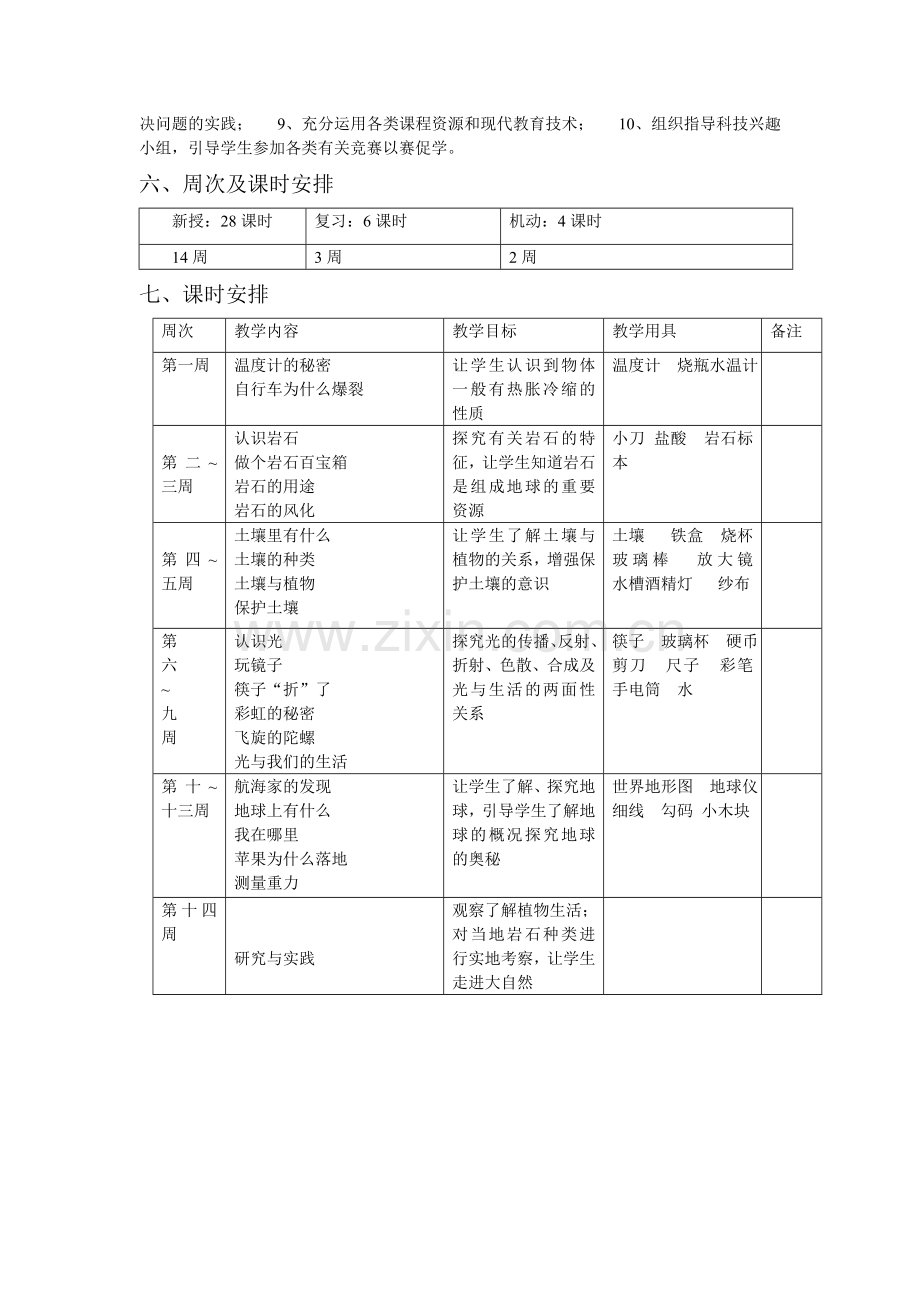 青岛版四年级下册科学教学计划.doc_第2页