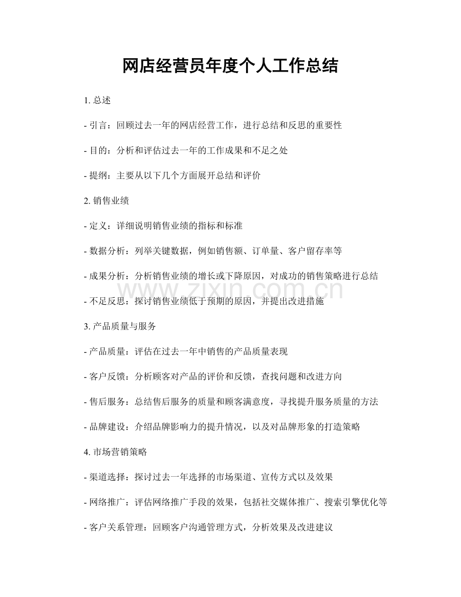 网店经营员年度个人工作总结.docx_第1页