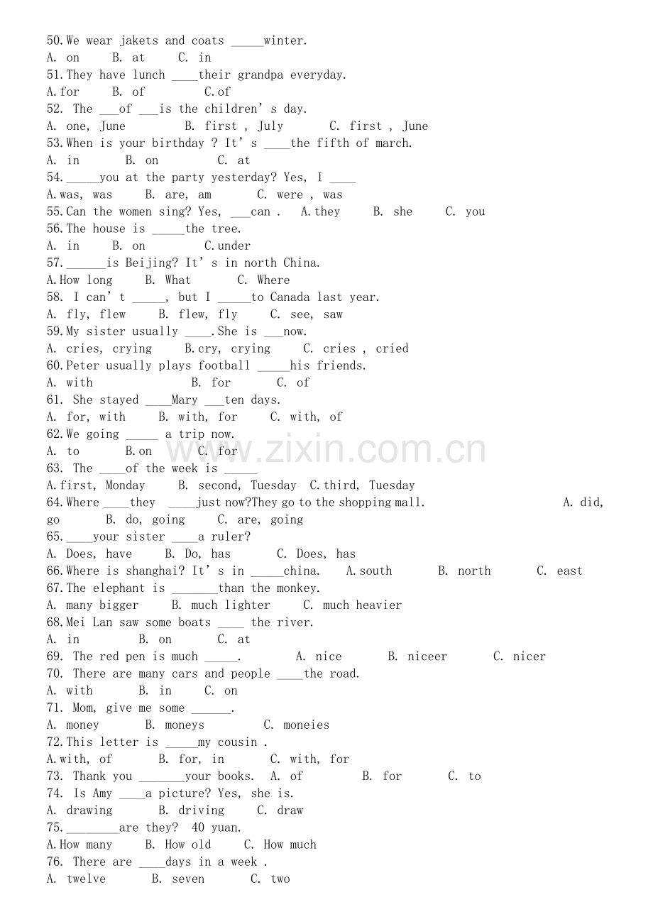 小学英语选择题专项训练.doc_第3页