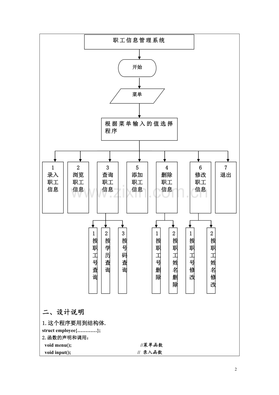 职工信息管理系统C语言课程设计+源代码.doc_第3页