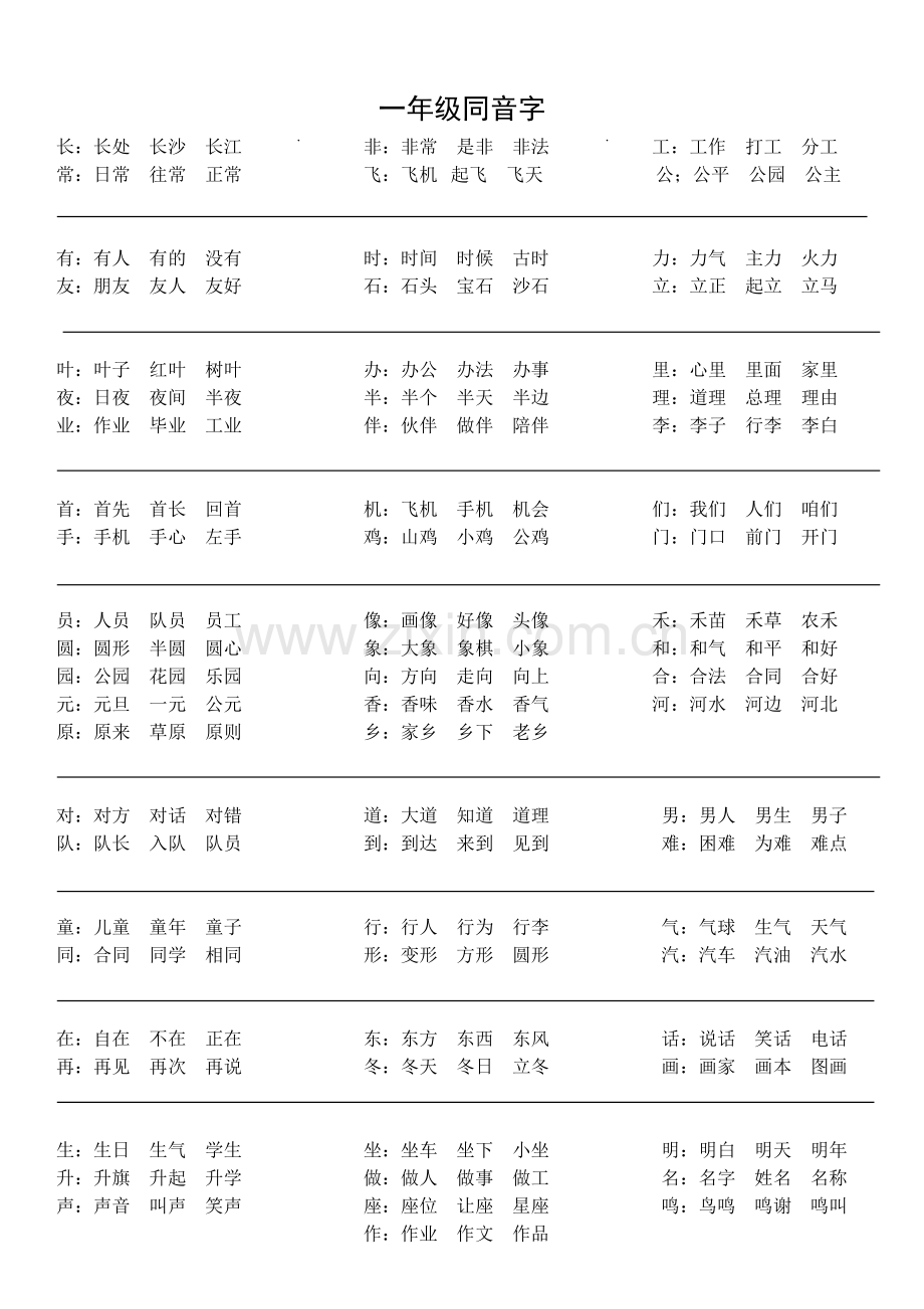 一年级多音字同音字.doc_第1页