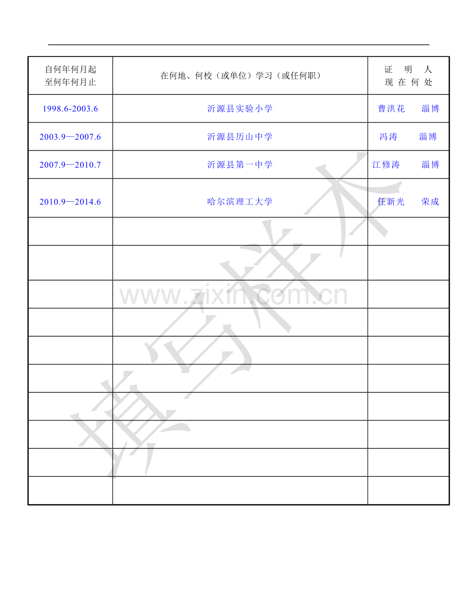 高等学校毕业生登记表样表(填写规范).doc_第3页