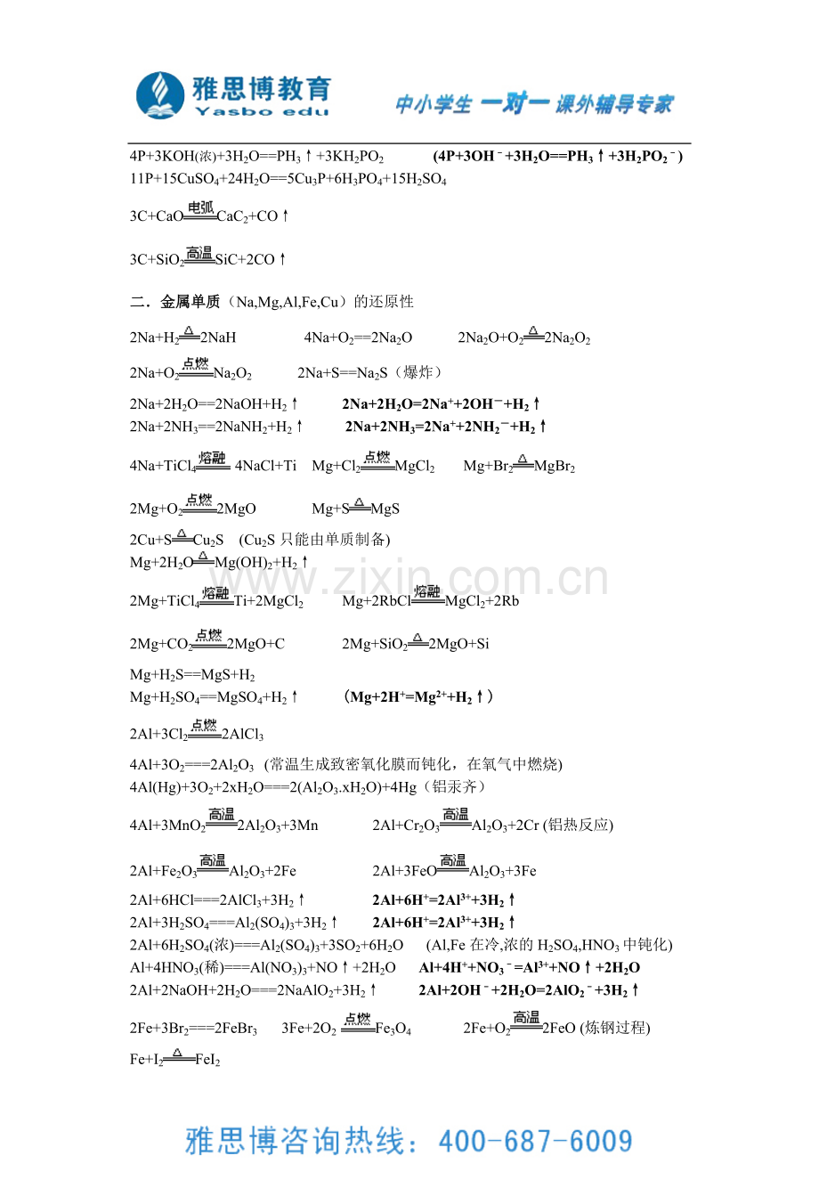 高中化学方程式总结大全(高一至高三).doc_第3页