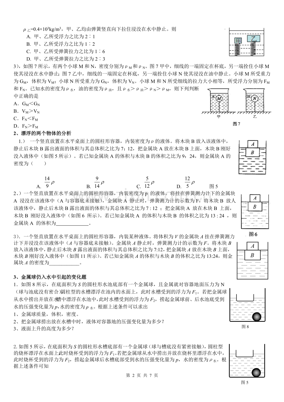 中考浮力压强专题.doc_第2页