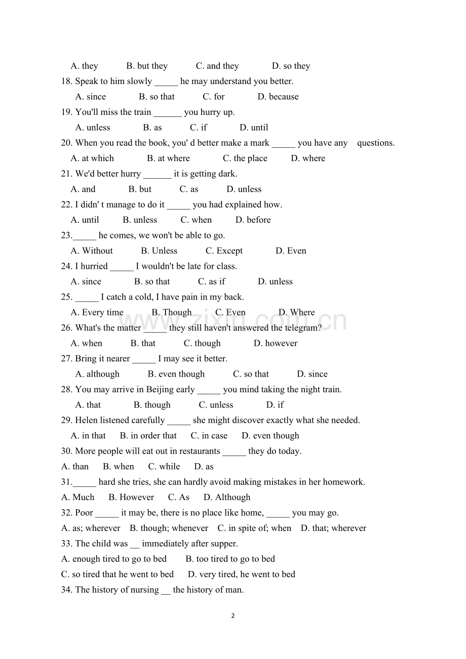 中考英语状语从句练习.doc_第2页