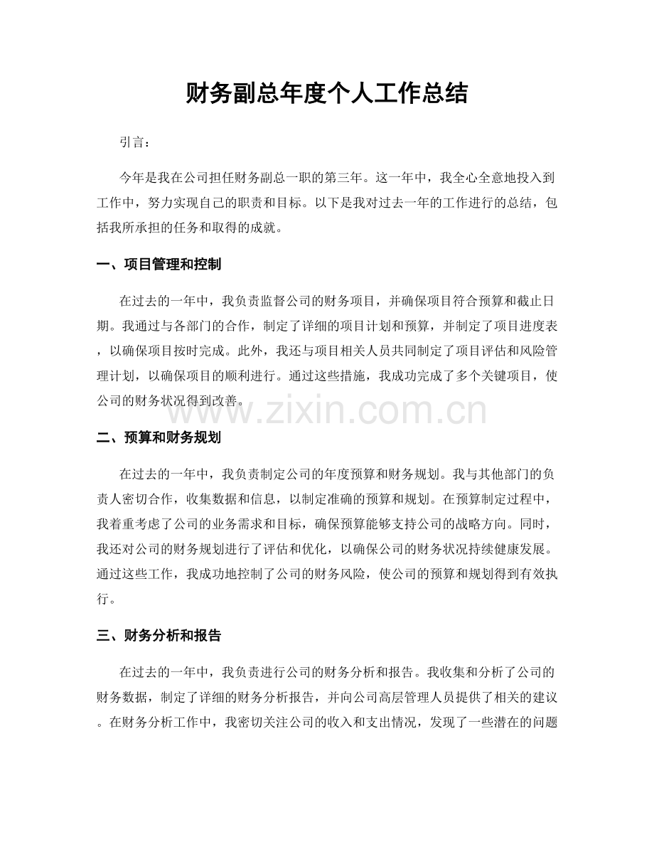 财务副总年度个人工作总结.docx_第1页