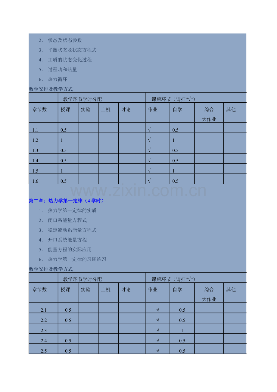 西安交通大学的工程热力学本科教学大纲.doc_第3页