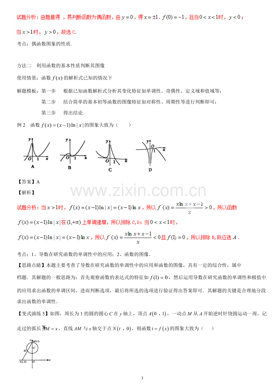 高中数学专项解题模板：专题1-函数图像解析.doc_第3页