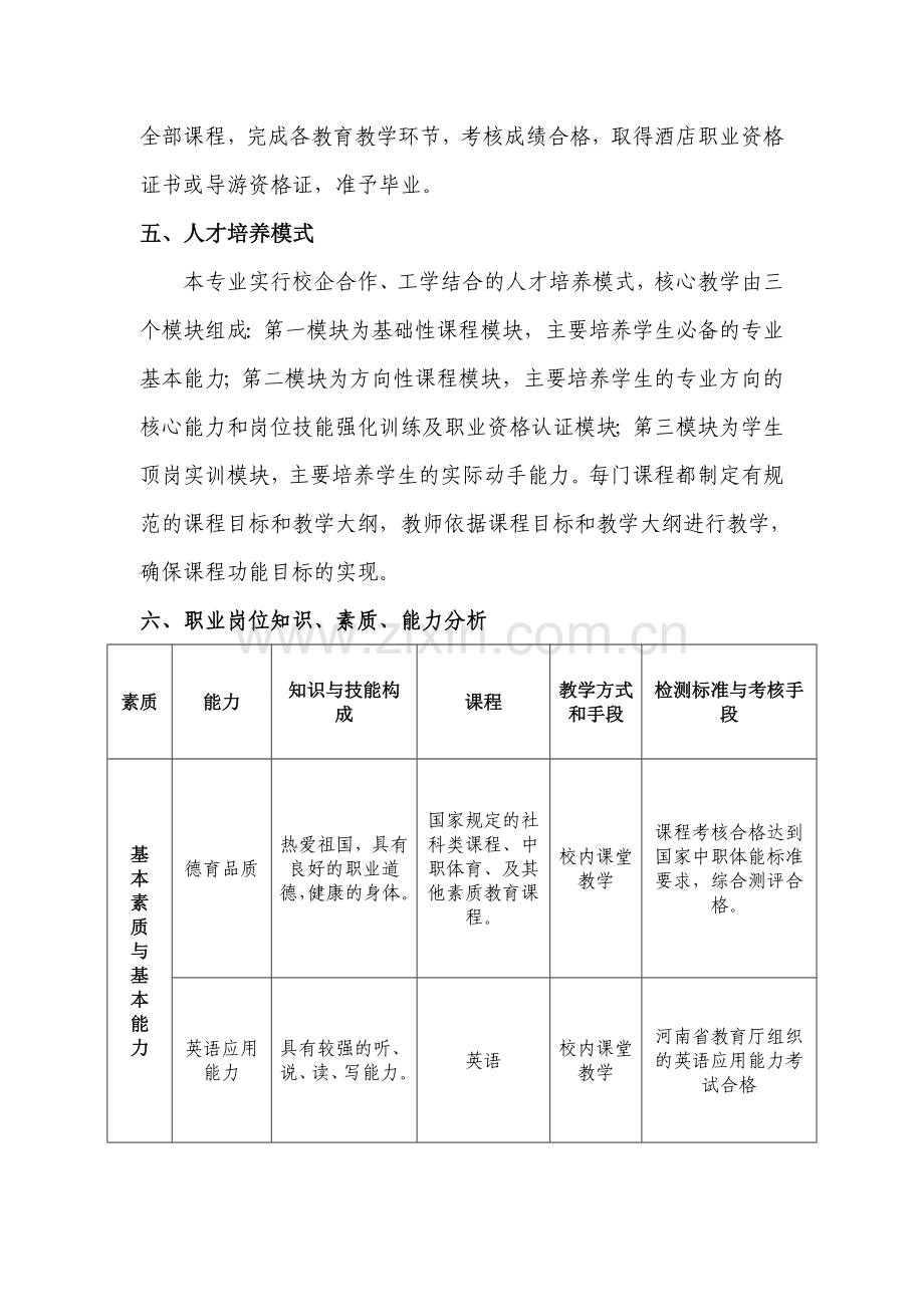 中等职业教育旅游服务与管理专业人才培养方案.doc_第3页