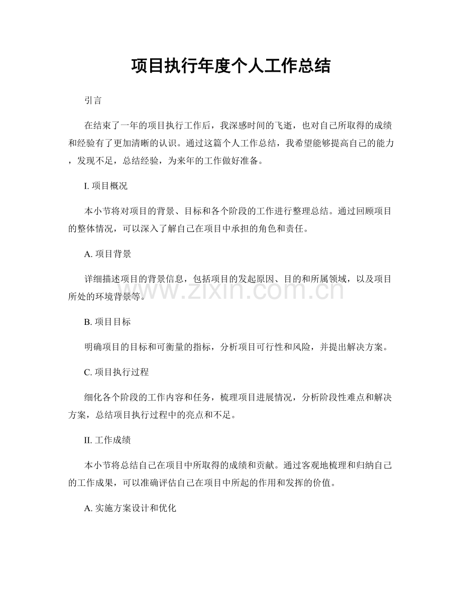 项目执行年度个人工作总结.docx_第1页