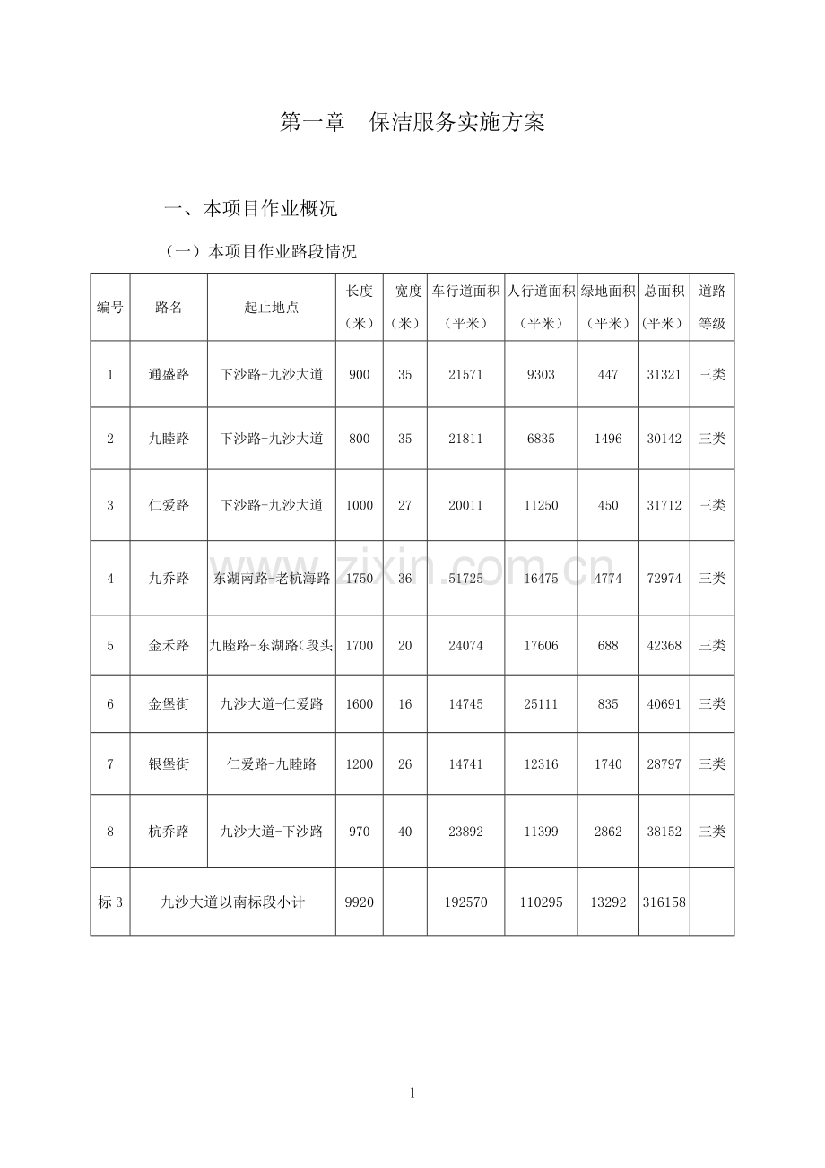 道路清扫保洁垃圾清运服务.doc_第1页