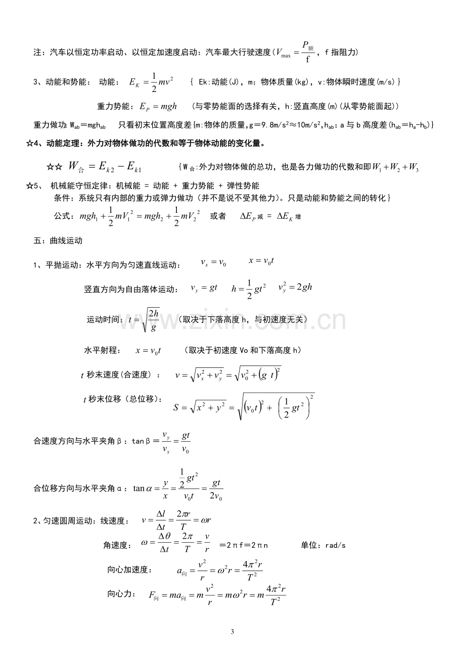 高中物理会考公式及知识点(人教版).doc_第3页