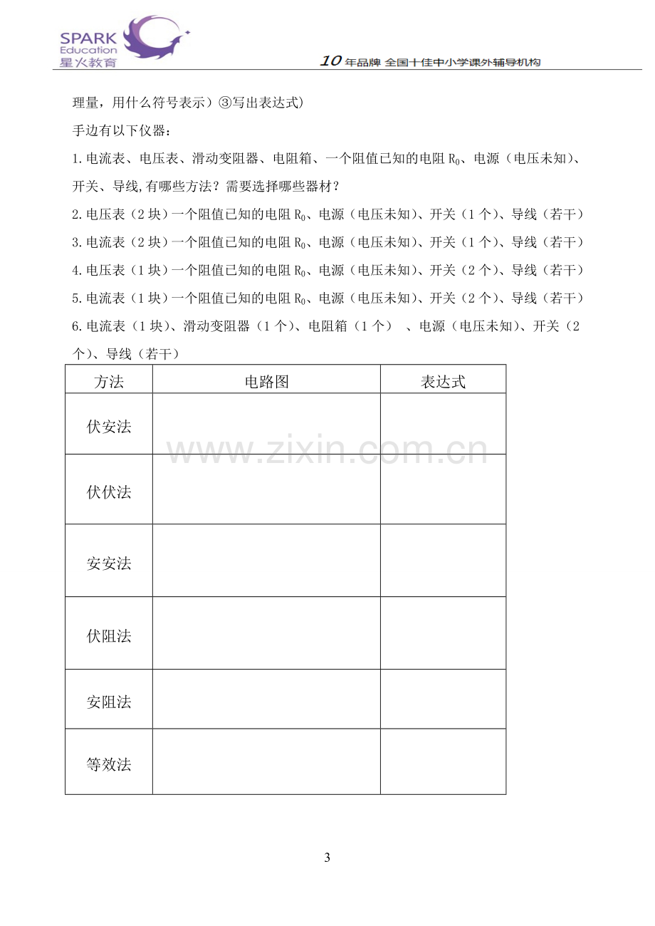 初中物理电学实验考点+例题+习题.doc_第3页