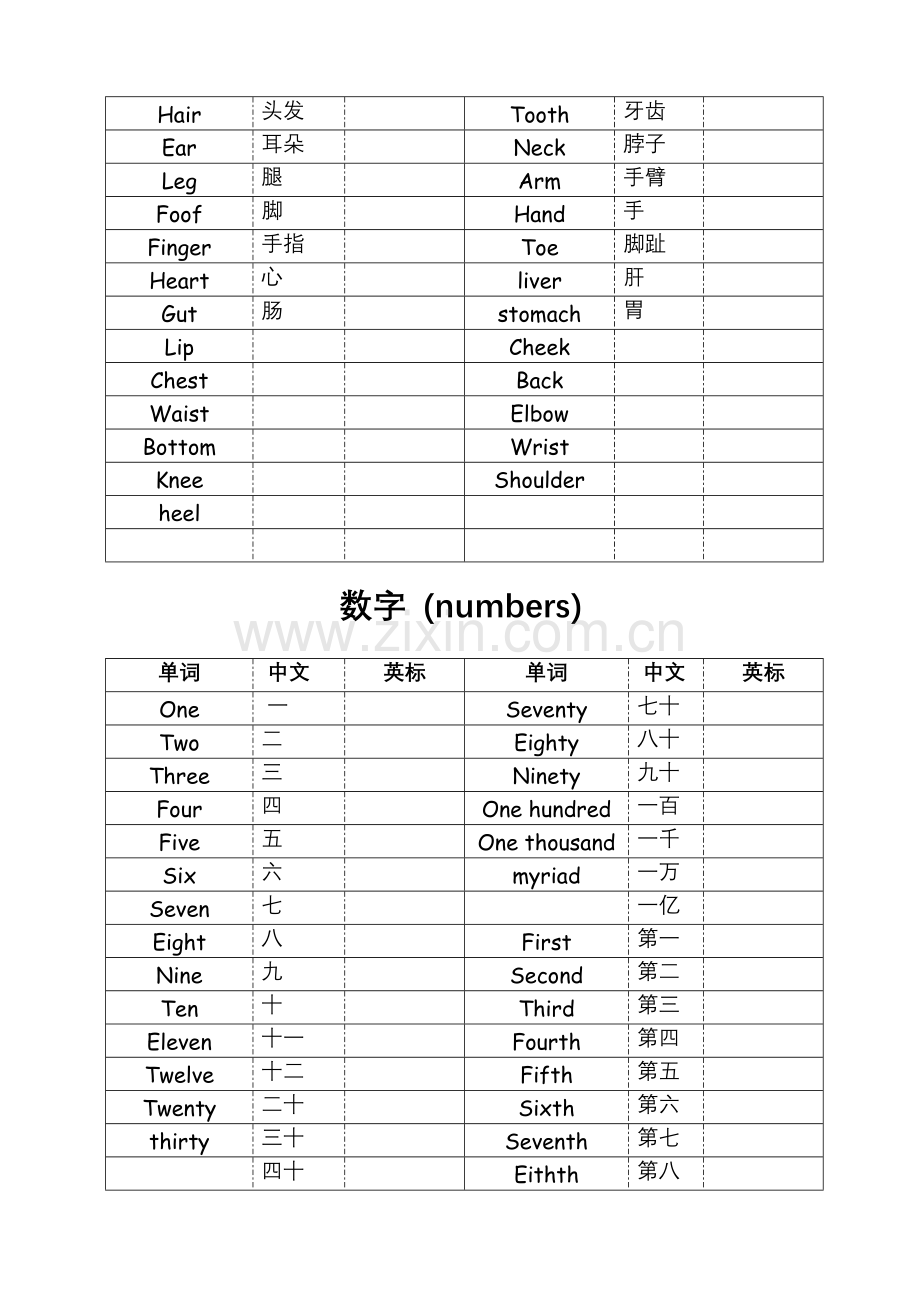 小学常用词汇表.doc_第3页