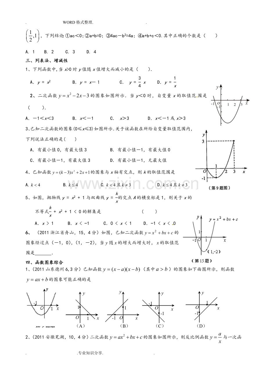 二次函数最经典练习试题.doc_第2页