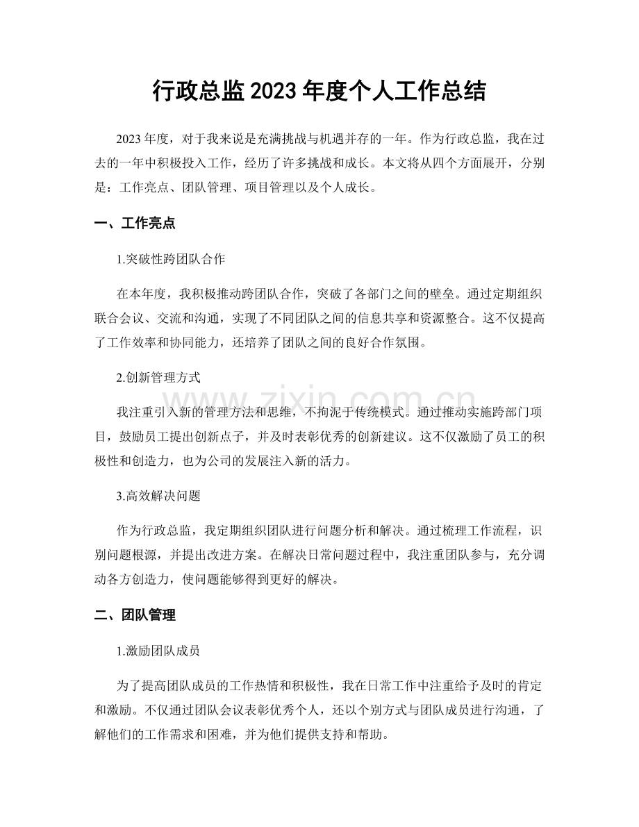 行政总监2023年度个人工作总结.docx_第1页