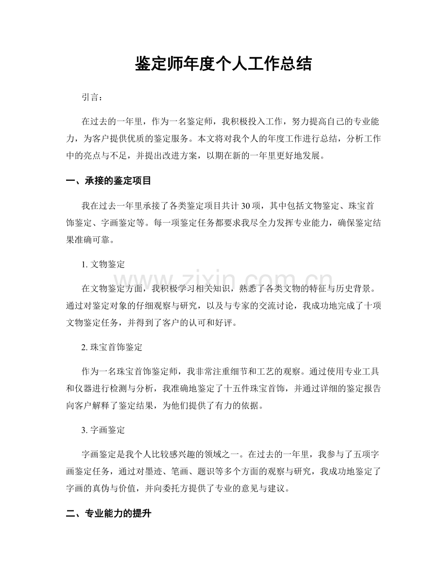 鉴定师年度个人工作总结.docx_第1页