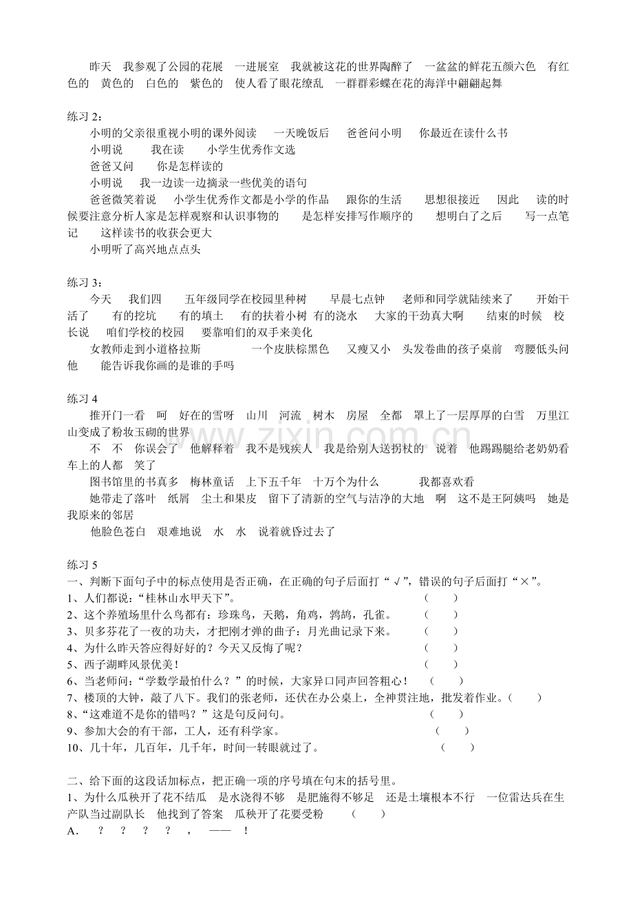 六年级语文专项复习标点符号练习.doc_第2页