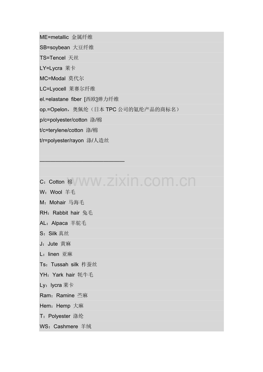 常用纺织面料中英文对照.doc_第2页